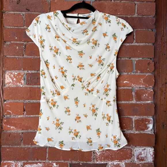 Reformation Bettie Floral Print Mock Neck Blouse in Nicola Floral Sz 8 - Picture 1 of 11